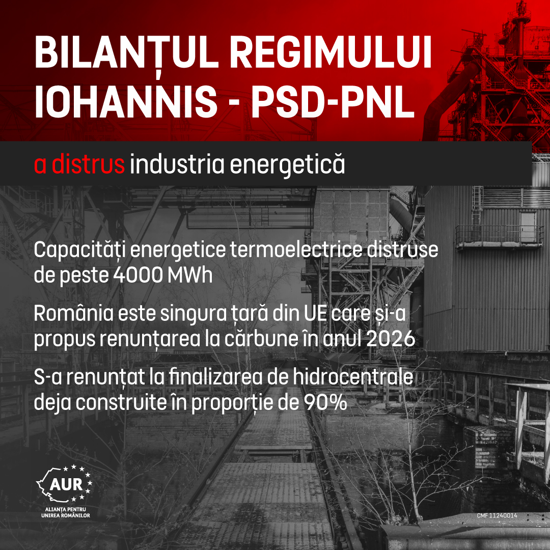 Industria energetică a României distrusă sub regimul Iohannis