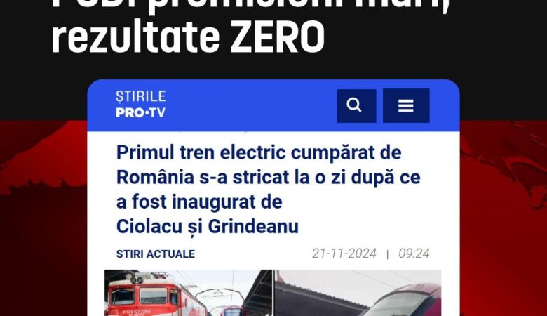 Trenul electric care merge o zi și… atât!